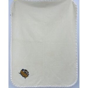 Vintage Woolrich BabyRich Satin Trim Fleece Baby Blanket Noah's Ark